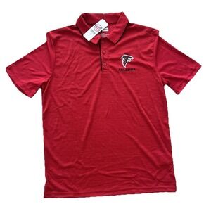Atlanta Falcons NFL Team Apparel‎ Solid Red Polo Shirt Mens Size Large L NWT